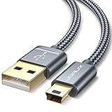 Mini USB Cable, JSAUX 2 Pack (3.3ft+6.6ft) USB 2.0 Type A to Mini B Charger Nylon Braided Cord Compatible with GoPro Hero 3+, PS3 Controller, MP3 Player, Dash Cam, Digital Camera, Garmin Nuvi GPS etc.