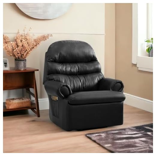 Poltrona do Papai/Vovô Reclinavel SOFT ART ESTOFADOS em Corino Preto