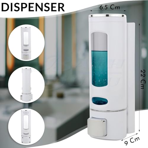 Image of b2 ABS Plastic Soap Dispenser for Bathroom Wall Mounted Shampoo Conditioner Hand Wash Gel Dispenser Liquid Soap Sanitizer Dispenser for Basin Kitchen Sink 400Ml (Modal - 2 (Pack of - 2))