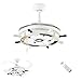 Ventilatore da soffitto con luci e telecomando LED silenzioso Regolazione velocità motore ultra silenziosa Dimmerabile ABS Lama pieghevole invisibile Soggiorno Camera dei bambini Camera da