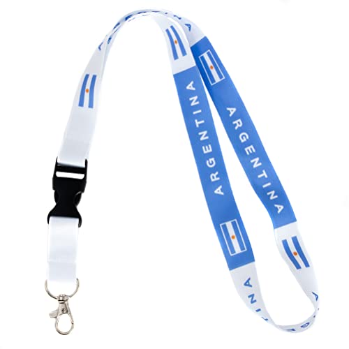Desert Cactus Country of Argentina Lanyard Flag Car Keys ID Badge Holder Keychain Souvenir Argentinian Detachable Breakaway Snap Buckle (Lanyard)