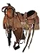 Western Saddle Trail Pleasure Horse Saddles Rodeo Cowboy Floral Tooled Leather Tack Set 15 16 17 18 (Waffle Tooled Black, 18 Inches)