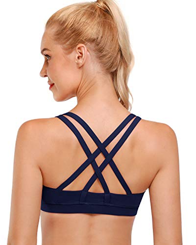 Sutiã esportivo feminino OMANTIC – Sutiã esportivo cruzado nas costas com alças acolchoadas e suport