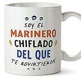 MUGFFINS Tazas para MARINERO hombre - En Español - Todos te advirtieron - 11 oz / 330 ml - Regalo original y divertido