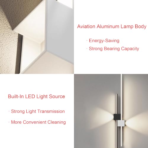 Aplique de pared interior LED regulable 3000K-6500K con mando para pasillo 4