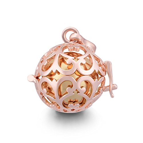 Eudora Rose Gold Plated Lockets Pendant Necklace With 18Mm Sounds Chime Ball Harmony Ball #TOP2