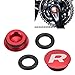 Zunate Crankset Dust Cover for Mountain Bike, Crank Arm Fixing Bolt Bracket, Aluminum Alloy Center Shaft for Road (1 red dust Cover)