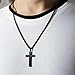 P. BLAKE Black Stainless Steel Cross Necklace for Men Boys Cross Pendant with Chain 22 Inches