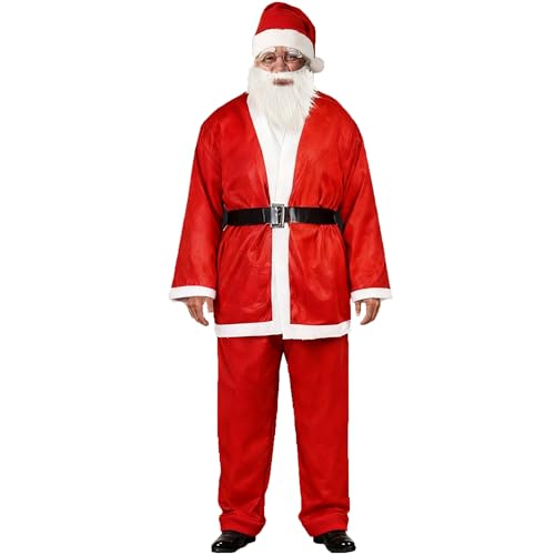 SORANGEUN Santa Claus Costume, Cost-effective 5pcs Santa Suit, Non-woven Santa