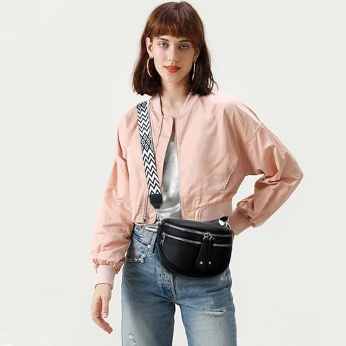 Image of KKXIU Crossbody Sling Bag for Women Trendy Fanny Pack Vegan Leather Chest Bag | Trendy