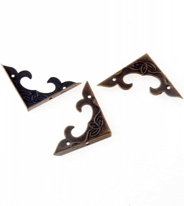 Esquina De Mesa,Protector De Esquina, Metal Corner Guards,Vintage Corner Guards, 20Pcs Antique Bronze Jewelry Gift Box Wood Case Decorative Feet Leg Corner Protector