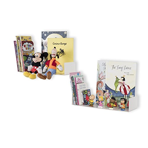 Wallniture Bali Sturdy Metal U Shape Bookshelf - Wall Mountable Cd Dvd Storage Multi-Purpose Display Rack In White #TOP7