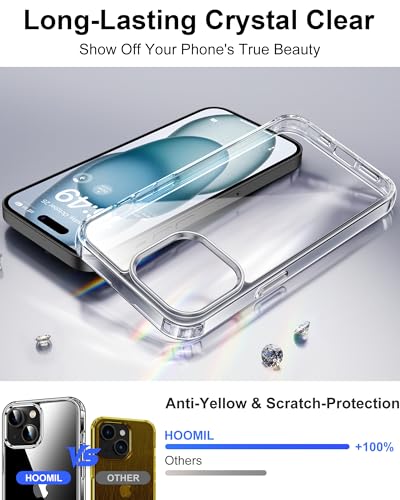 Image of HOOMIL Case for iPhone 15 Plus, Anti-Yellowing, Crystal Clear