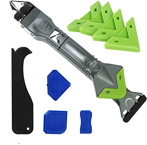 Silikonentferner Werkzeug, 5 in 1 Dichtungswerkzeug-Kit, Cezmkio 9 teiliges Silikondichtmittel Dichtungs-Finisher-Kit-Set, Dichtmittel Endbearbeitungswerkzeug mit Edelstahlkopf Cover