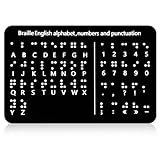 HJZHII Braille Alphabet Board, Braille Alphabet Board with Raised Dots Numbers & Punctuation Braille Learning Letter Fingerboard for Beginners Teaching Aid Blind Children Adults, 7.5 x 5 inches