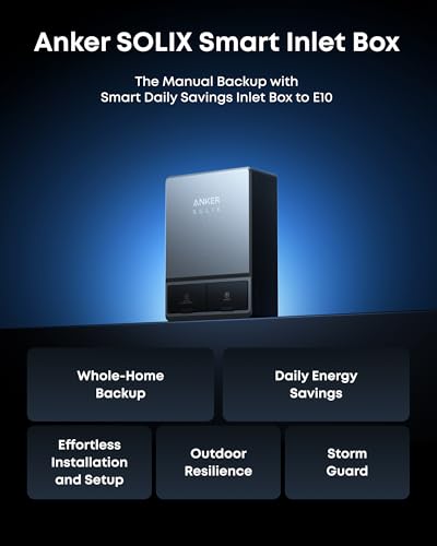 Image of Anker SOLIX Smart Inlet Box, Manual Whole-Home Backup with Smart Daily Savings for E10, Reduce Up to 80% Bills, NEMA 3R Weatherproof, Plug & Play, Storm Guard Mode