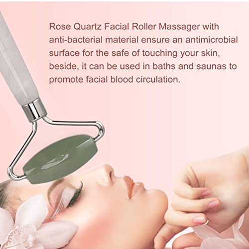 Ainoli Rodillo de Jade hecho a mano para apretar la piel finamente pulido reducir la hinchazón rodillo masajeador facial cuidado de la piel - imagen 9