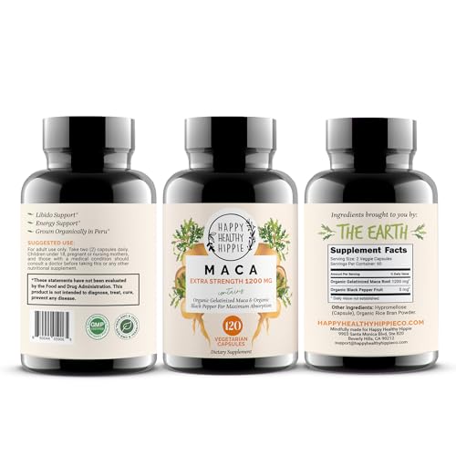 Happy Healthy Hippie MACA Root Capsules - Libido Booster For Women - 1200 Mg Maca Root Powder | Energy Pills From Peru | Female Libido Booster thumb #8