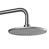 Purelux Rain Shower Head Brushed Nickel Finish, Modern Style 8 Inches Shower Heads with Brass Swivel Ball Connector & Flow Restrictor