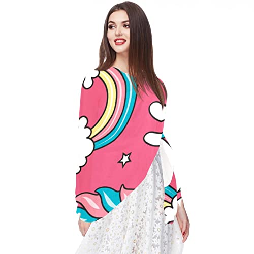 Foulard mousseline de soie licorne femme long fin style hijab multicolore - 5