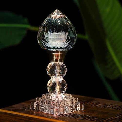 Lampe de Bouddha lotus USB en cristal à éclairage LED doux
