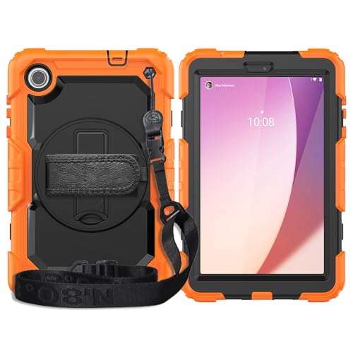 Coque Lenovo Tab M8 4e génération robuste pour usage familial orange