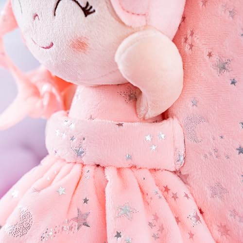 Image of Gloveleya Kids Backpack Toddler Girl Gift Plush Curly Hair Doll Backpack - Light Coral Pink 9''