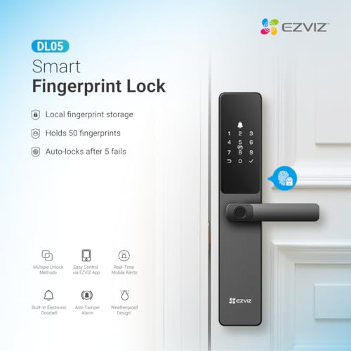 EZVIZ-Smart-Lock-DL05-7-in-1-Keyless-Entry-Door-Lock-with-Fingerprint-Access–Secure-Keyless-Entry-Multiple-Unlock-Options-Instant-Alerts-Weather-Resistant-Child-Safety-Privacy-Control-5085