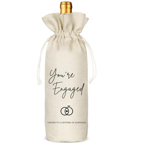 Socive Engagement Wine Bag, Personalized Engagement Wine Bag,Engagement Gift for Couples,Wedding Newlywed,Bride Gifts-You're Engaged