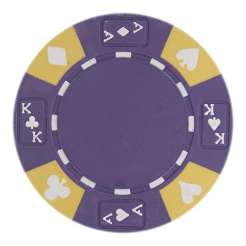 Brybelly 50 Purple Ace King Suited Clay Composite 14 Gram Poker Chips