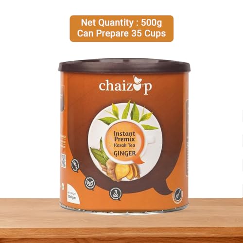 Image of Chaizup Premium 1 Min Instant Ginger Tea Premix - 500 Gram Can|Ginger Flavours|Approx. 35 Servings