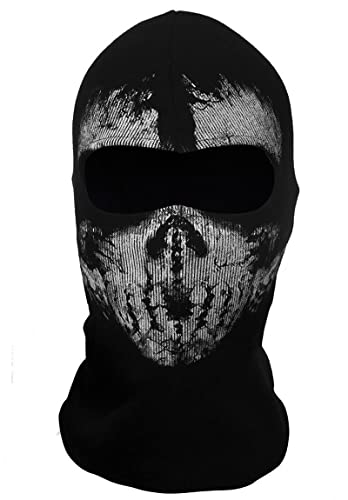 COD Ghost Mask Skull Balaclava MW2 Skeleton Costume Full Head Ski Snood Mask Knitted Windproof Warmer Headwear for Bike Skateboard Motorcycle Snowboard Outdoor Sport, Black03