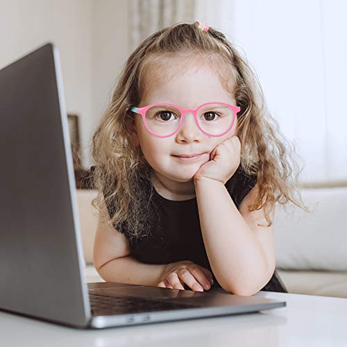 Image of Square Blue Light Blocking Glasses 2 Pack for Kids Clear Computer Blocking Glasses For Boys Girls Age 3-12