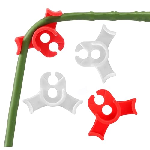 40 Pcs Low Stress Training Clips 90 Degrees Plant Trainer Bud Plant Bender Plant Training Clips Bud Bender for Plant Gardening - White and Red