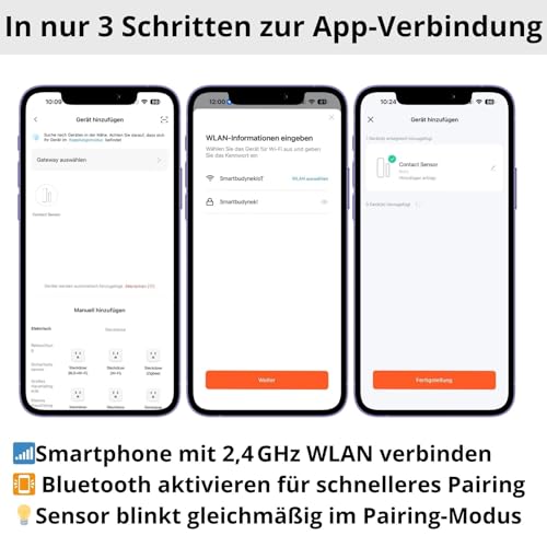 Sone Smart One Türsensor Alarm, Fenstersensor Drahtloser. Alarm in Echtzeit. WLAN WiFi Smart Life/Tuya App kompatibel mit Alexa/Google Home