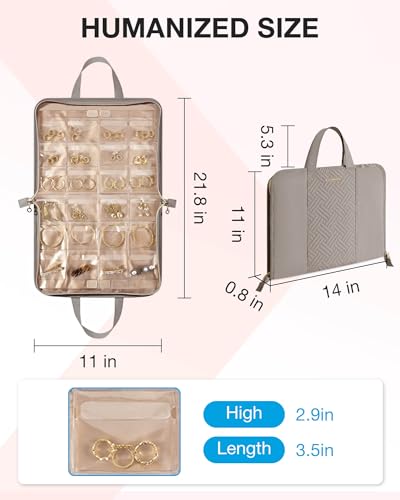 Bolsa de joyas plegable y transparente que evita enredos de collares 6