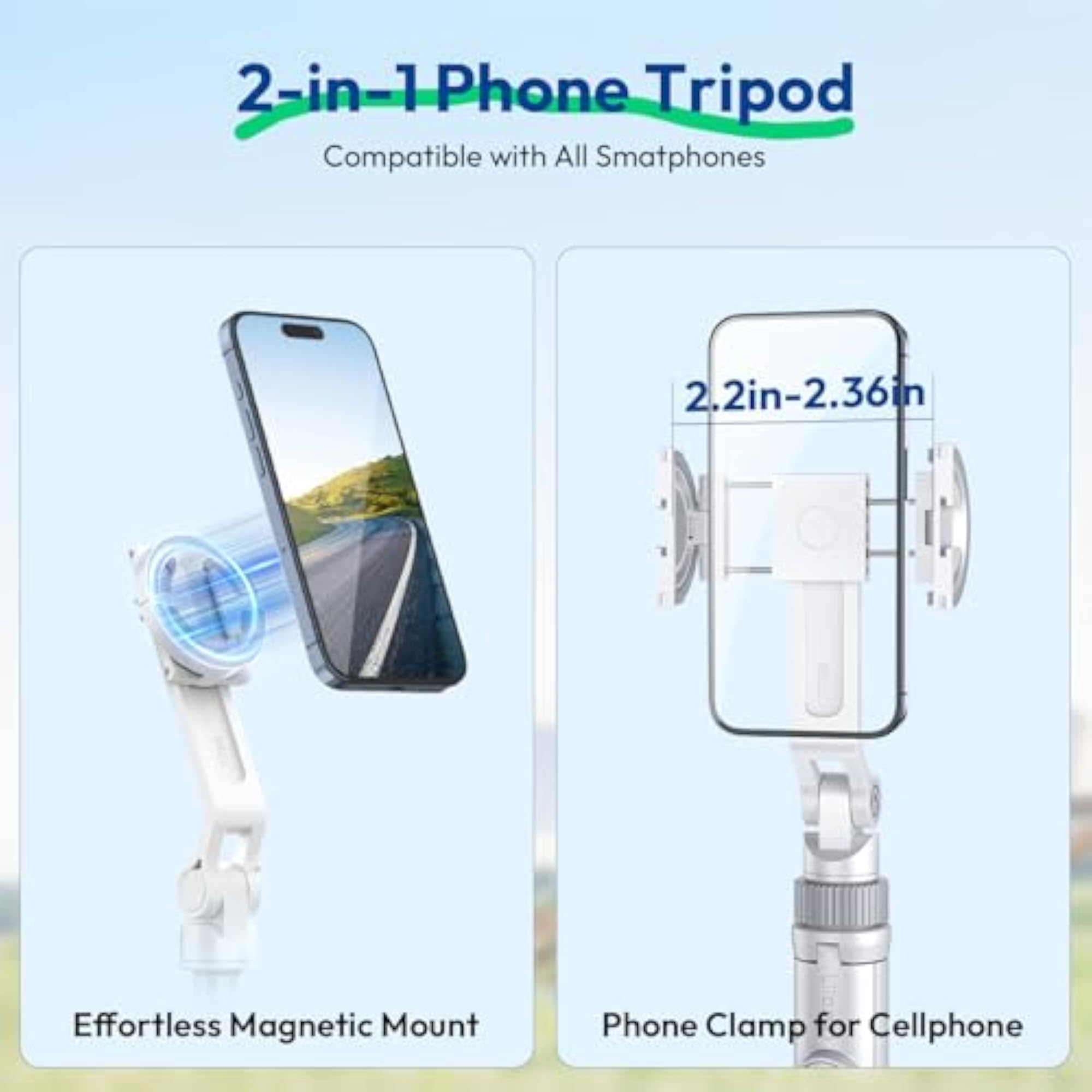 TT88 Magnetic Tripod for Extendable Selfie Stick with Remote