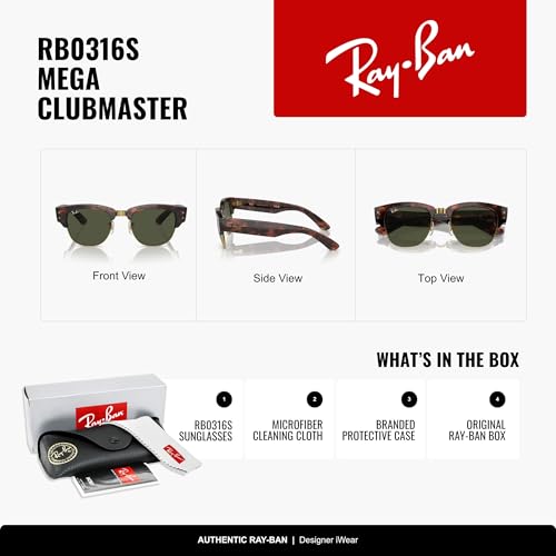 Image of Ray-Ban RB0316S Mega Clubmaster Square Sunglasses for Men for Women