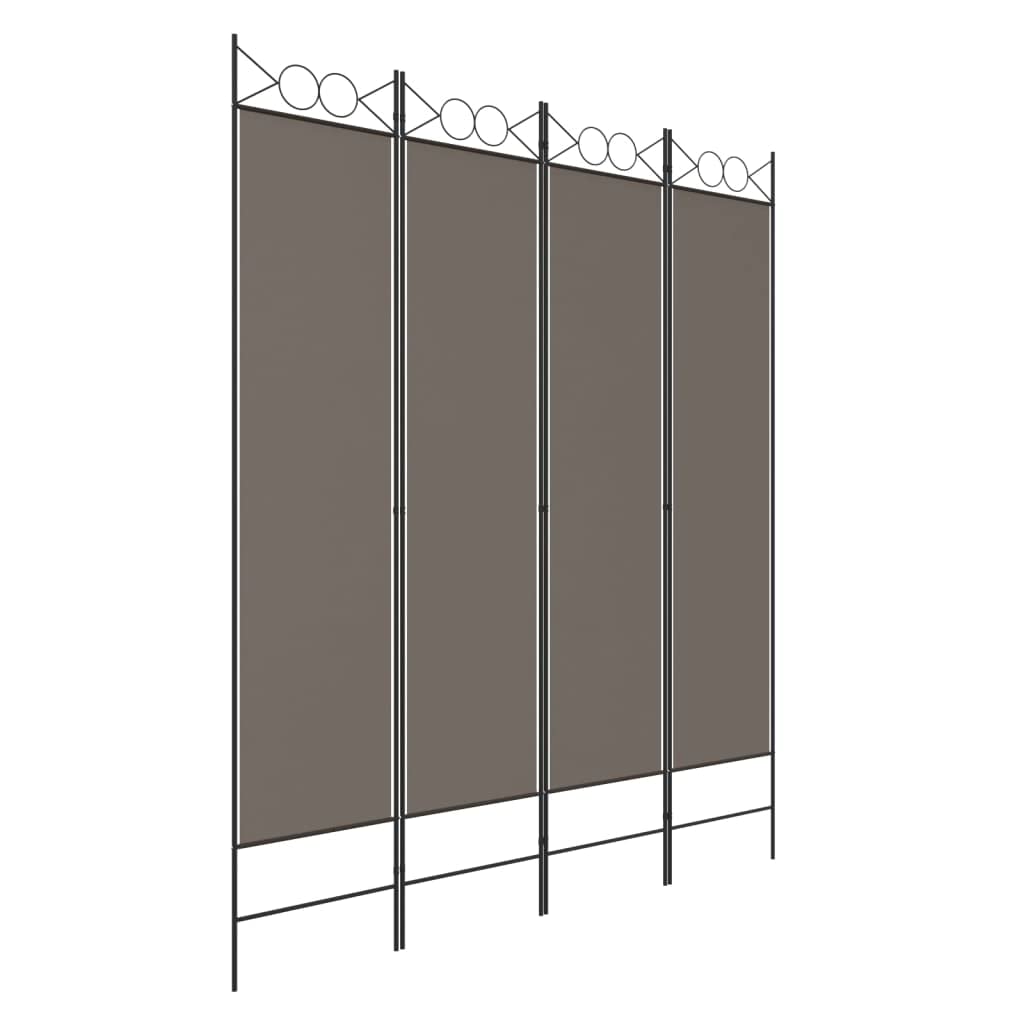 Vidaxl 4-Panel Room Divider Anthracite 160X200 Cm Fabric Room Dividers from B&Q