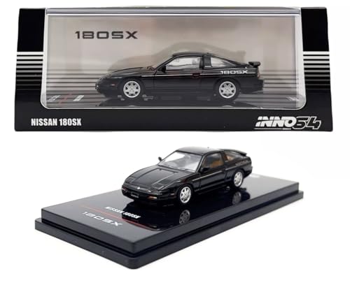 1:64 Scale Diecast Model Car Compatible with Nissan 180SX Black Limited Edition by Inno64 IN64-180SX-BLA