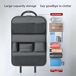 2 Pack Car Backseat Organisateur, Rangement de voiture Organisateur avec plateau de table pliable,Leather Car Seat Back Protectors Kick Mats avec poches de rangement Accessoires de voyage