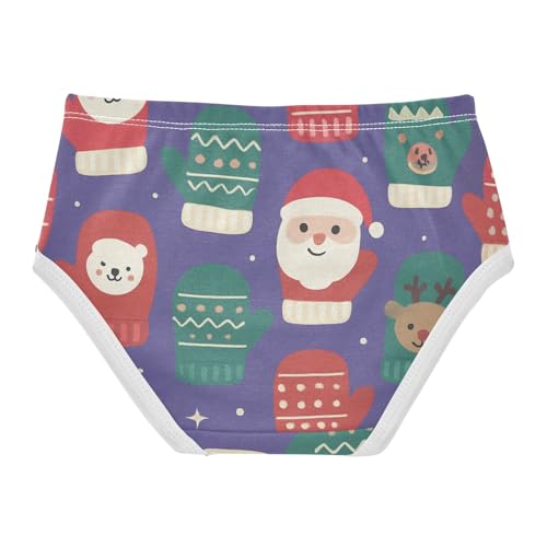 GuoChe Christmas Mittens Pattern 1-piecing Hip Design Panties Organic Underpants for Kids in Sizes 2T,3T, 4T, 5T, 6Y and 8Y2