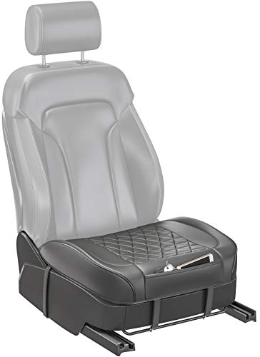 Image of Skywin PU Leather Seat Cover - Car Seat Covers Front Seat Only with Soft and Comfortable Cushion, Stylish PU Leather Seat Cover Protects Car Seat from Dirt, Wear and Tear (One Seat, Black)
