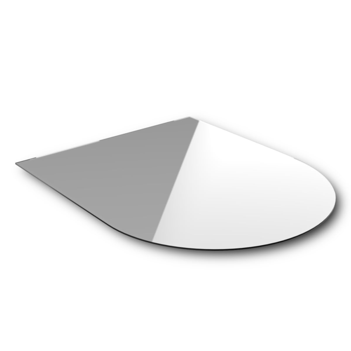 Euro Tische Plaque de Verre avec Arc Rond pour poêle et Table en 100x80cm facetté, Plaque de Protection avec Verre de sécurité trempé de 6mm, Plaque Pare-étincelles, Fond en Verre pour cheminée