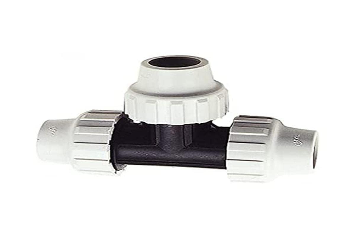 SOMATHERM FOR YOU, Raccord plastique Té égal pour tube PE Ø20 mm - Connexion rapide et facile - Résistant jusqu'à 16 bars - Température max 80°C - Norme ACS - Idéal irrigation et arrosage