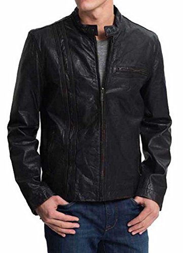 brandMe Men's Genuine Leather Pure Lambskin Biker Jacket MM479