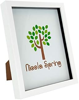 Nicola Spring Box Picture Glass Photo Frame, Standing & Hanging - White - 8 x 10
