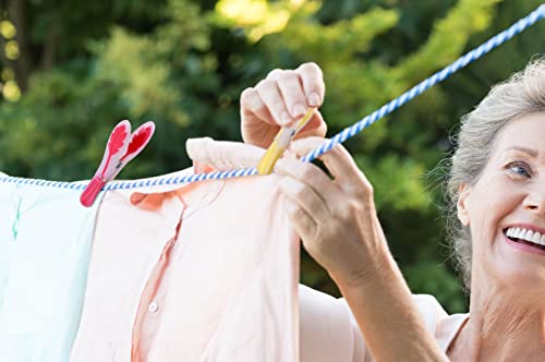 K-ONE 40 Pieces Pegs with Basket for Laundry Washing Line | Laundry Pegs for Strong Windproof Supplies Soft Rubber Grip Pegs| Strong Clothes Pegs (Multiple Colours) - Image 7