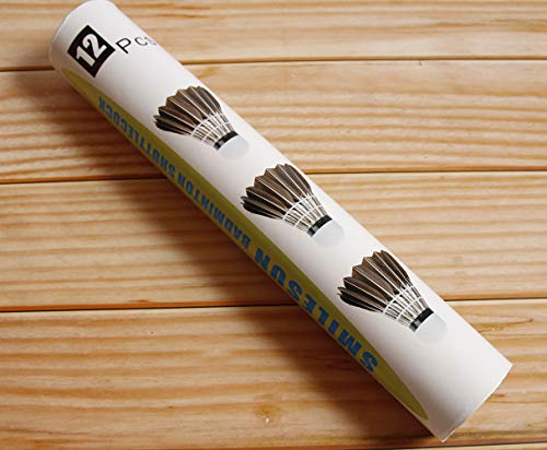 Smilesun 12 Pcs Goose Feather Badminton Shuttlecocks for Outdoor/Indoor Sports Activities (Black) - Thumbnail 4
