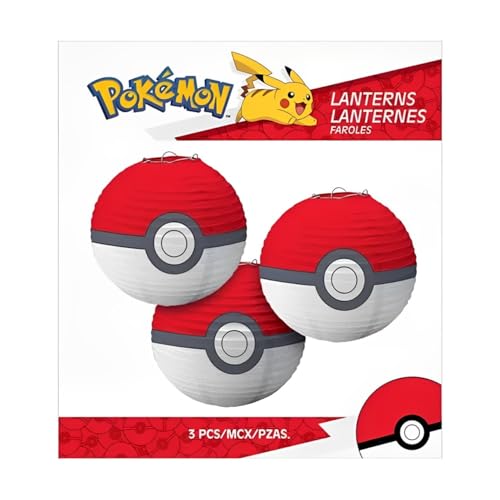 amscan Pokemon™ Ball Paper Party Lanterns - 9.5